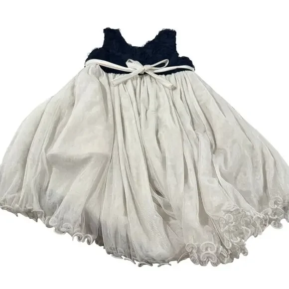 American Princess Toddler Girl 4T Formal Navy Dress - Picture 6 of 7